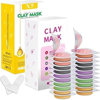 Clay Mask Set 20 Pods, Face Mask Skin Care, Green Tea, Turmeric, Dead Sea Mud, Rose, 24K Gold, Eggplant, Avocado, Mud Mask Deep Cleansing Skin, Blackhead Removal, Men & Women Facial Mask