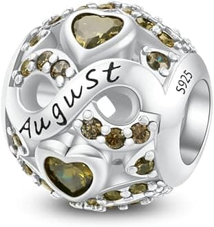 Birthstone Charms for Bracelet 925 Sterling Silver Bead Charm Happy Birthday Charm Jewelry Gift for Women