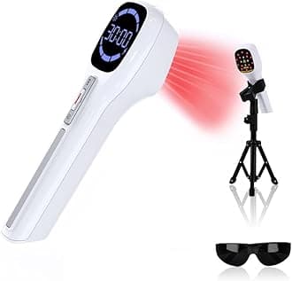 Cold Laser Therapy Device for Human & Pet with Stand & LED Display(4 x 808 nm +14 x 650 nm), Handheld Red Light Therapy Devices, Red Light Therapy Wand for Joint Muscle Pain Relief