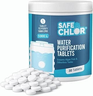 Safe Chlor 1000 L | Chlorine Tablets for Water Tanks of 1000 Ltrs, | Overhead & Underground Tanks | Water Purification Tablets | 1 Tablet to Treat 1000 liters | Pack of 30 Tablets for 30000 Ltrs