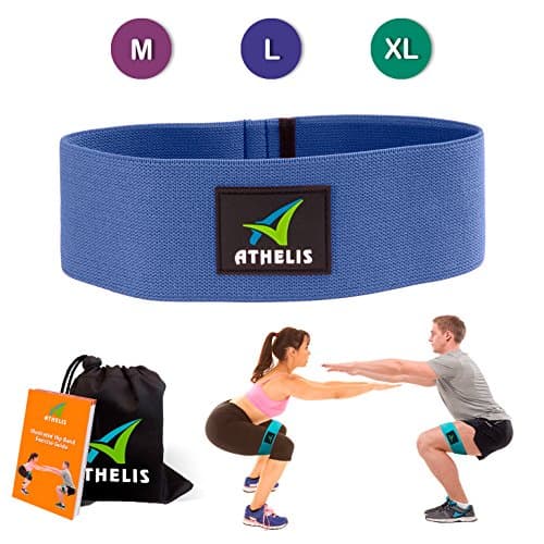 ATHELIS Hip Band | Thick Booty Resistance Circle Loop (Size: L) for Men & Women, Workout Guide & Bag- Made of Special Non-Slip Cotton, Ideal for Glutes Legs & Thighs