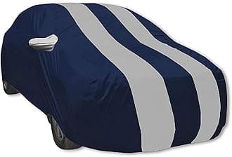 Auto Hub Car Cover Compatible with Mitsubishi Pajero Sport New with Mirror Pocket, Water Resistant, Triple Stitched, Pajero Sport Car Cover- Navy-Silver