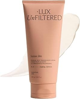 + Lux Unfiltered N°32 Summer Skin Body Sculpting Gradual Tanning Lotion - Self Tanner Firming Body Lotion with Peptides & Caffeine - Firms & Tones Skin - Vegan & Cruelty-Free Sunless Tanner, Sandstone