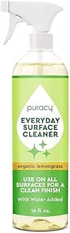 Puracy Surface Cleaner - Comes Pre-mixed with Water, Ready-to-Use Natural Household Cleaner - Streak-Free Multi Surface Cleaner, Organic Lemongrass, 16 Ounce Spray Bottle (1-Pack)
