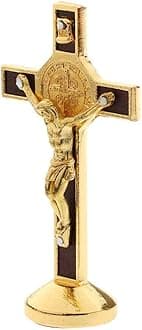 Crucifix Jesus Christ Cross Statue Figurine For Car Home Chapel Decor - Gold