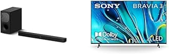 65 Inch 4K Ultra HD TV BRAVIA 3 LED Smart Google TV with Dolby Vision HDR and Exclusive Features for Playstation®5 (K-65S30), 2024 Model & Sony HT-S400 2.1ch Soundbar