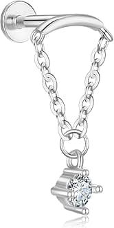 Gold Helix Earrings for Women Flat Back Earrings Hidden Helix Earring Dangle Pearl Drop Tassel Chain Earring Cartilage Studs Jewelry Gift