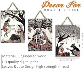 Artvibes Devotional Indian Spiritual Modern Art Wall Hanging For Home | Spiritual Gift | Temple | Wooden Decor | Wall Decoration For Living Room | Decorative | Bedroom | Gift | Pooja Room (WH_9624N)