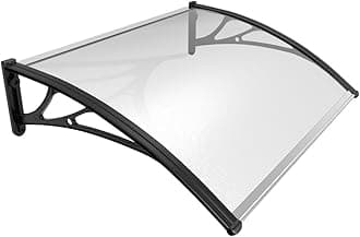 VOUNOT Front Door Canopy Outdoor Awning, Rain Shelter for Back Door, Porch, Window, 120 x 80 cm, Black