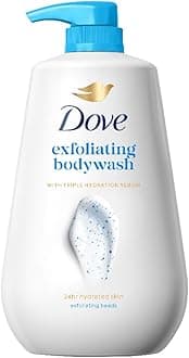 DOVE Exfoliating Bodywash, 825ml, for Smooth Radiant Skin, with Triple Hydration Serum & Glycerine, Dermatologically Tested, Paraben & Sulphate-Free, for Men and Women