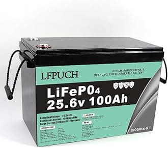 LiFePO4 Battery 24V(25.6V) 100Ah Lithium leisure battery, Lithium Iron Phosphate Battery for RV, Boat, Marine, Solar System,mobility scooter