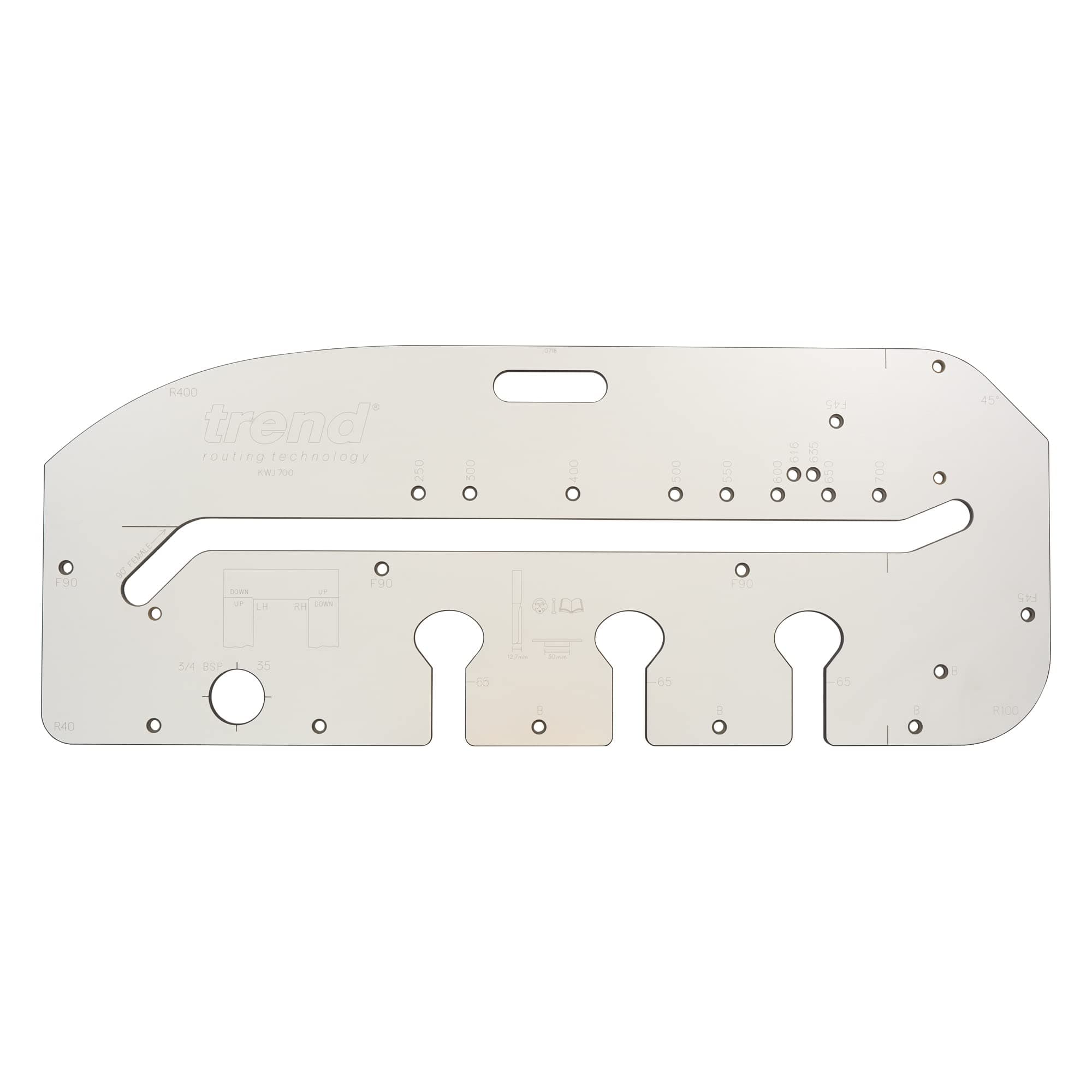 Trend Kitchen Worktop Jig for Precise Worktop Joints, Router Jig for Laminate, Solid Timber and Composite Worktops, 700mm, KWJ700