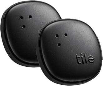 Tile by Life360 Sticker - Small Bluetooth Tracker, Remote Finder and Item Locator for Bikes, Glasses and More, Both iOS and Android Compatible, Phone Finder, Pack of 2 (Black)