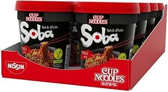 Cup Noodles Soba Wok Style Chilli Flavoured Instant Noodles, 92 g Pot (Pack of 8)