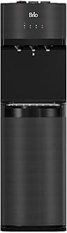 Self Cleaning Bottleless Water Cooler Dispenser with Filtration - NEW Black Stainless Steel - Hot Cold and Room Temperature Water. 2 Free Extra Replacement Filters Included