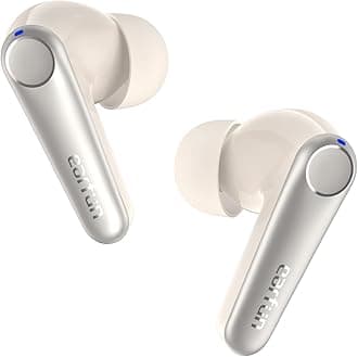 EarFun Air Pro 3 ANC In-Ear Bluetooth Earbuds, Qualcomm Aptx Adaptive Sound, 6 Mics CVC 8.0 ENC, Bluetooth 5.3 TWS, Multipoint Connection, 45H Playtime, App Customize (White)