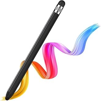 Elfora 2 in 1 Tablet Stylus Pen for All Touch Screens Devices | Fine Point Tip | High Sensitivity & Precision Capacitive Pen with Compatible for iOS, Android, and Windows – Black