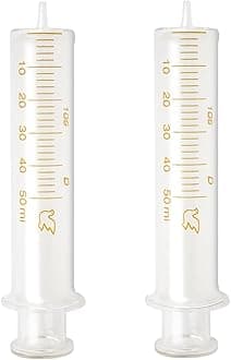 2 Pack 50ml Glass Syringe With Caps