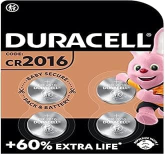 DURACELL 2016 Lithium Coin Batteries 3V (4 Pack) - Long-life Guaranteed - Baby Secure Technology - For Use in Key Fobs, Small Home Remotes, Fitness Watches - Baby Secure Packaging