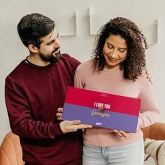 Milka Schokolade Personalisiert - Heart-shaped chocolates, chocolate gifts with hazelnut nougat cream filling (220 gram, Milka)