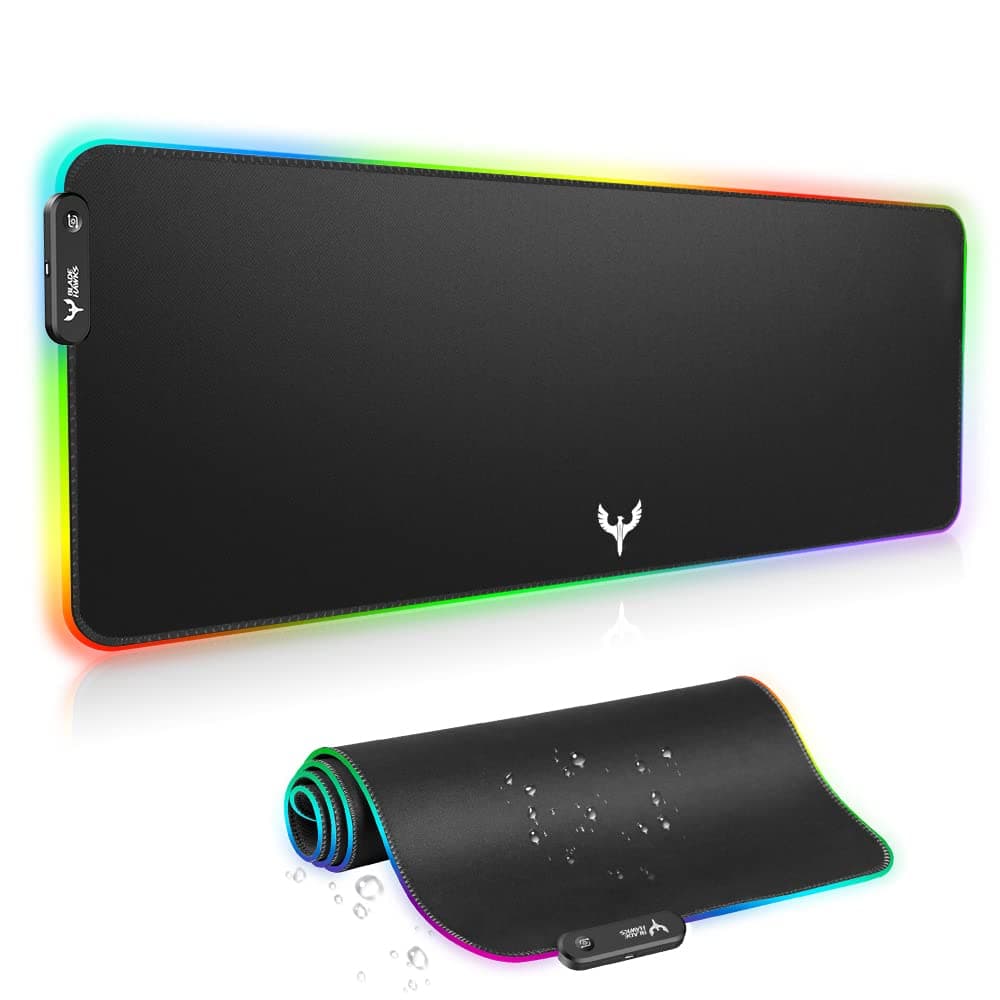 Blade Hawks RGB Gaming Mouse Pad, Oversized LED Extended Mousepad with Non-Slip Rubber Base, 9 Chroma RGB Keyboard Mouse Mat for Computer, PC, Desk - XXL(800×300×4mm)
