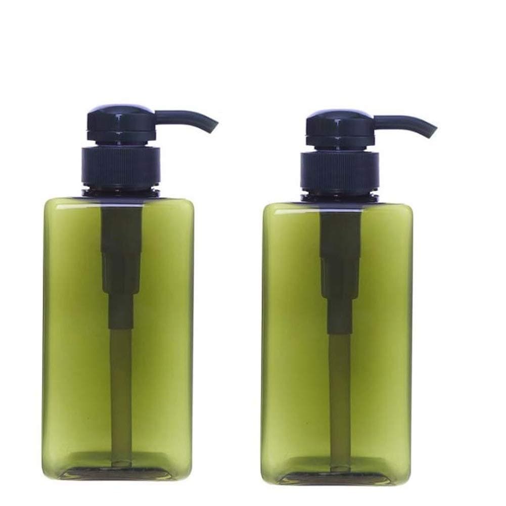 Zonku Plastic Refillable Bottles Lotion Container Large Pump Shampoo Bottle Refillable Travel Bottle for Shampoo, Body Wash, Toiletries Liquid Lotion-2PCS (Transparent)