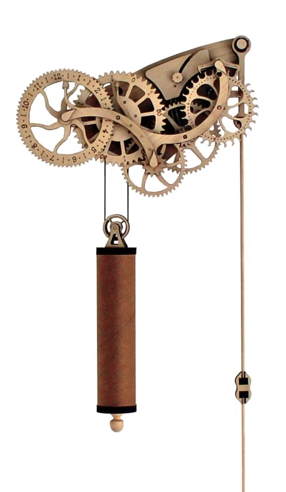 Abong Laser-Cut Mechanical Wooden Pendulum Clock - 3D Clock Puzzle Model Kit - DIY Wooden Clock Kit