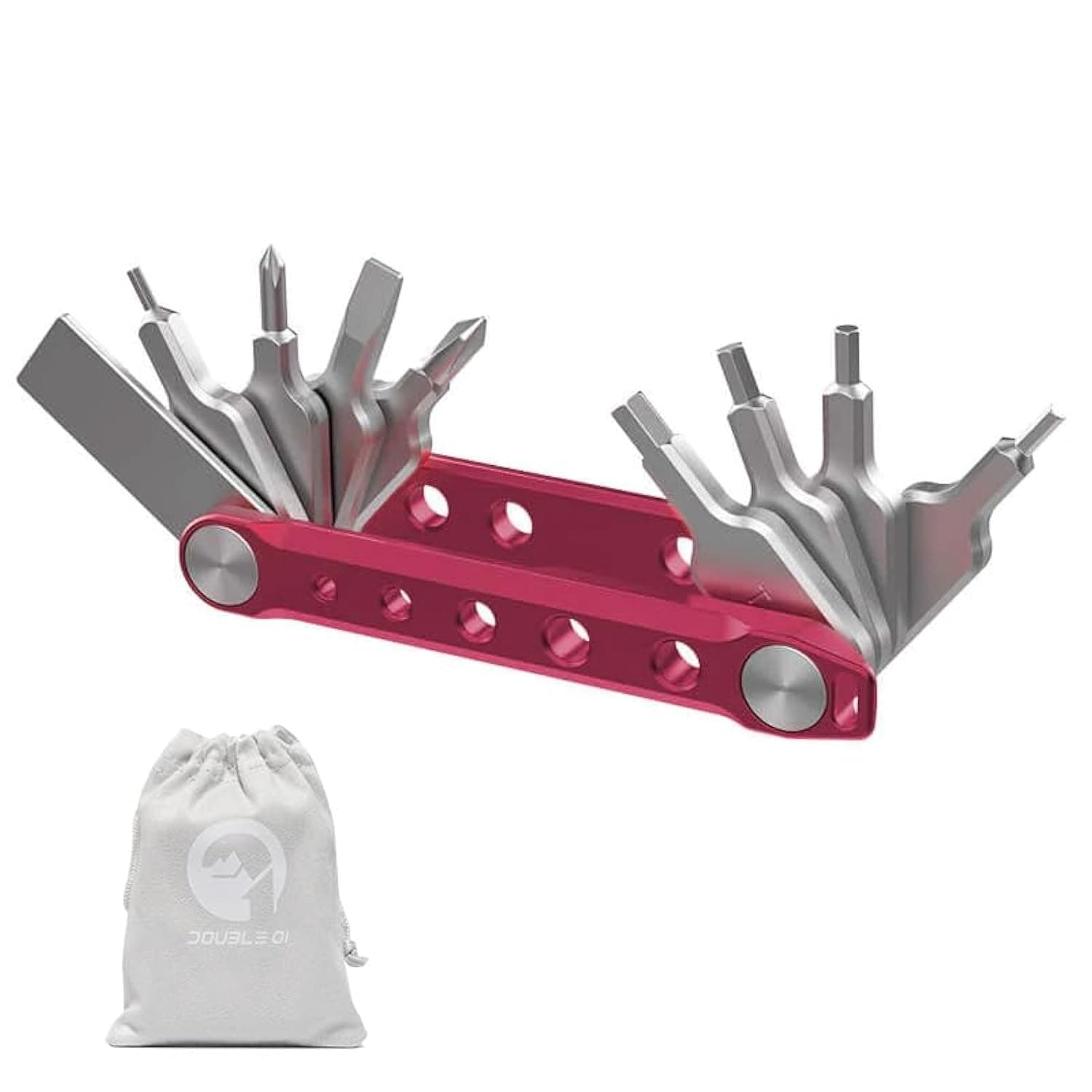 Double O1 Ulanzi 9-in-1 Portable Folding Hex Multi Tool Set with Screwdrivers Wrenches | for Studio, Photography Video Camera Accessories (CM029 C035GBB2) + Carry Pouch