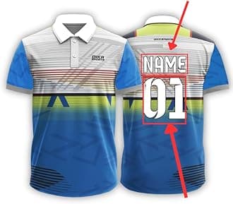 Dika SportsCustom Sports Cricket Jersey Customise t-Shirt for Men Personalised Name | 2 Year to 5XL