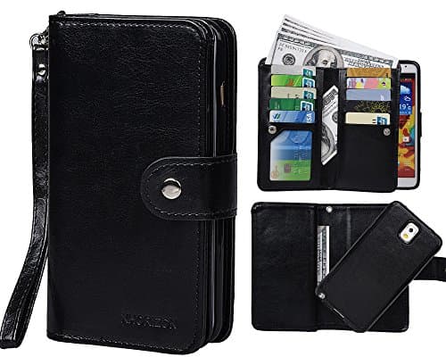 Case for Samsung Note 3, xhorizon TM FLK [Upgrade] 2 in 1 Leading Design Top Notch Bifold Magnetic Car Mount Phone Holder Compatible Folio Premium Leather Wallet Case for Samsung Galaxy Note 3 N9000