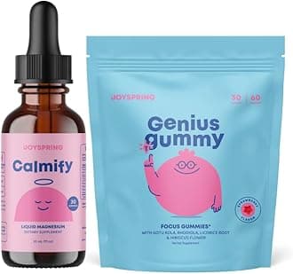 Calmify & Genius Gummies Bundle | Naturally Sourced Kids Vitamins & Minerals | Non-Alcoholic, Sugar-Free Liquid Formula | Vegan & Vegetarian Liquid Drops and Gummies Supplement