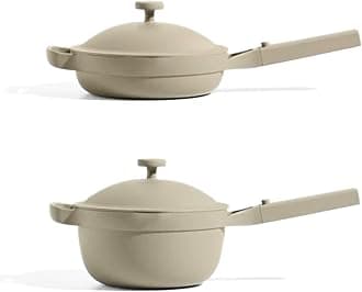 - Mini Cookware Duo | 6-Piece Ceramic Cookware Set with Mini Always Pan & Mini Perfect Pot | Induction & Oven Safe up to 450°F | Nonstick, PFAS-Free Non-Toxic Cookware | Steam