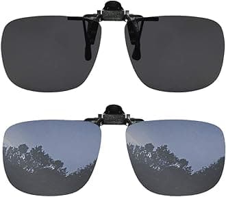 Success Eyewear Clip On Sunglasses Flip Up Polarized Sunglasses Clip onto Eyeglasses Over Prescription Glasses Case Included