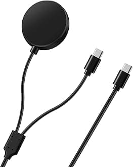 2 in 1 Galaxy Watch Charger Compatible with Samsung Watch 7/6 Classic/6/5 Pro/5, USB-C to Type C Charging Cable Compatible for Galaxy S23/22/21/20/10 or Other USB C Device, 3.9ft/1.2M
