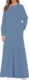 Solid Color Zipper Abaya Muslim Dresses for Women Girls Pockets Islamic Prayer Clothes
