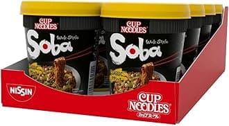 NISSIN Cup Noodles Soba Wok Style Classic Flavoured Instant Noodles, 90 g Pot (Pack of 8)