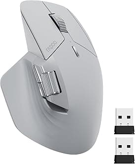 Rapoo MT760 Multi-Device Wireless Mouse supports Bluetooth 5.0 and 2.4GHz Tri-mode connectivity, connects up to 4 devices, 11 programmable buttons, 4K DPI high-definition sensor, ergonomic design for