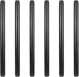 GeilSpace 6 Pack 1/2" × 14" Pre-Cut Black Metal Pipe, Industrial Steel Fits Standard Half Inch Black Threaded Pipes and Fittings - Vintage DIY Industrial Shelving (1/2" × 14")