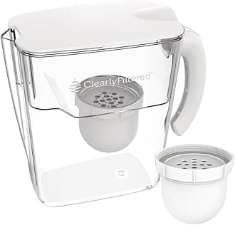 Clearly Filtered Water Pitcher with Filter + Additional Replacement Filter
