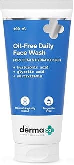 Oil-Free Daily Face Wash with Hyaluronic Acid, Glycolic Acid & Multivitamins Complex – Gently Exfoliates, Hydrate, clear & Deeply Nourishes Oily Skin | Men & Women, 100ml