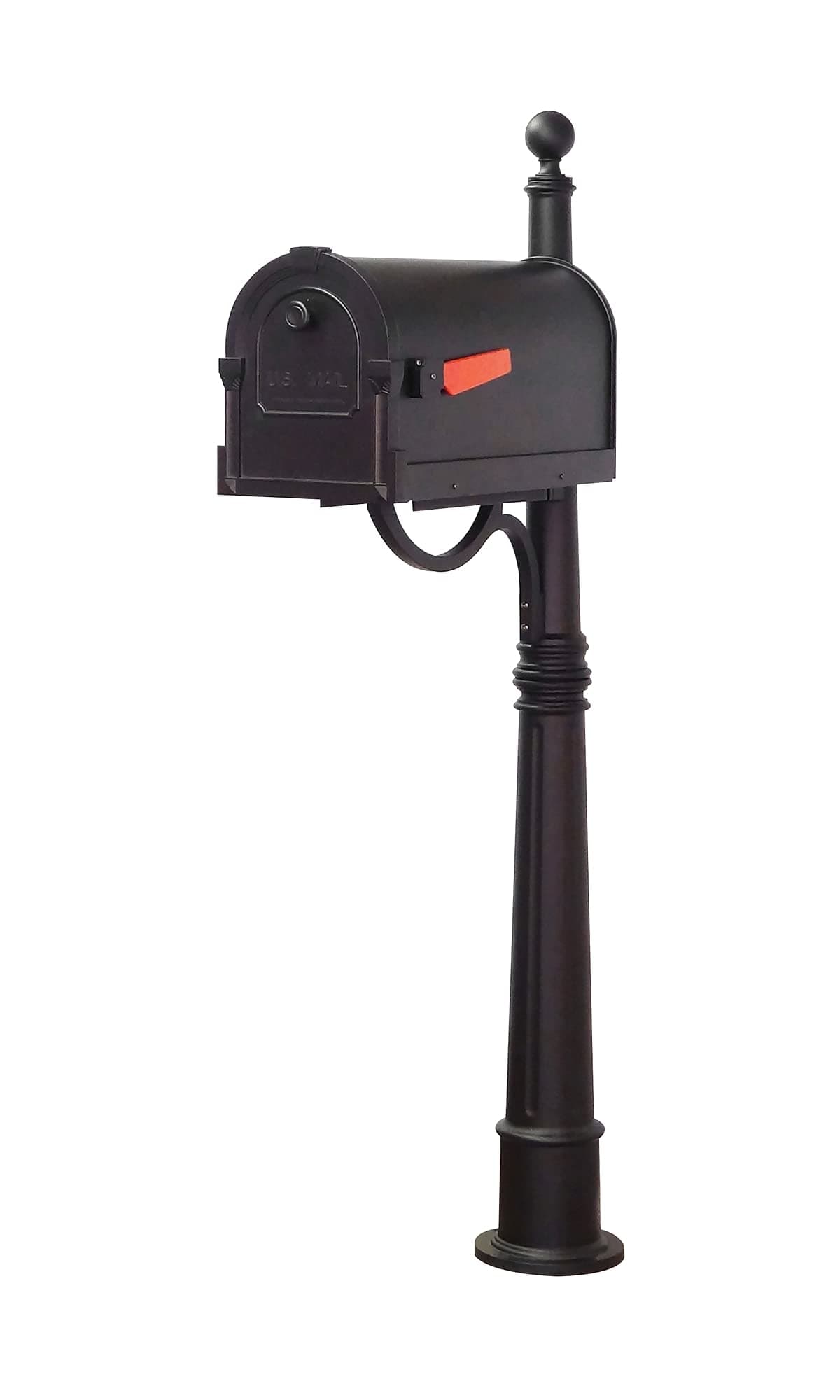 Special Lite Savannah Curbside Mailbox with Ashland Post - Black Mailbox with Aluminum Post - SCS-1014_SPK-600-BLK