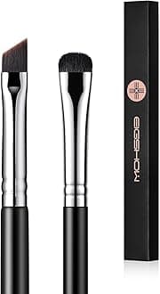 Angled Eyeliner Brush & Eyeshadow Brush, High-End Precision Gel Liner and Short Smudge Brushes for Cat Eye, Winged Liner (E835&E806)