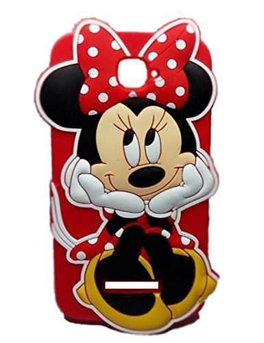 Alcatel One Touch Pop C7 Minnie Silicone Case,Bat King 3D Cute Cartoon Mouse Minnie Soft Silicon Rubber Case Cover for Alcatel One Touch Pop C7 OT-7040E/7040A/7040X/7040F/7040D(Minnie Red)