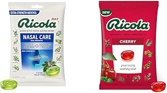 Max Cool Menthol Nasal Care Large Bag | Cough Suppressant Drops | 34 Count Cherry Throat Drops | 45 Count