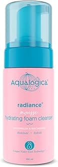 Aqualogica Radiance+ Mousse Hydrating Foam Cleanser- Foaming Cleanser | Foaming Face Wash | Gentle Cleansing - 100 ml Gently Cleanses & Hydrates | Reduces Spots & Acne Marks | Makes Skin Radiant