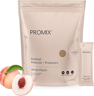 ProMix Nutrition Debloat Prebiotics and Probiotics, Bloating relief for Women, Gut cleanse detox for Men and Immune Support - White Peach - 30 Servings (Pack of 30)