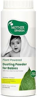 Mother Sparsh Plant Powered Talc-Free Baby Powder -100g | With Corn Starch & Oat Powder