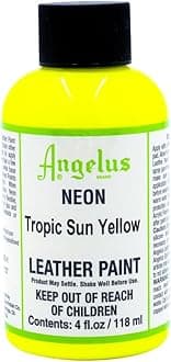 Angelus Neon Leather Paint, 4 oz, Tropical Sun Yellow