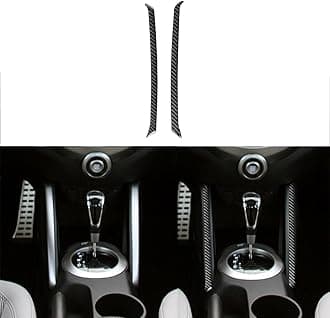 Car Gear Box Side Strip Cover Trim Premium Real Carbon Fiber Sticker Compatible with Hyundai Veloster 2012 2013 2014 2015 2016 2017 Black Accessories