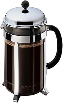 Bodum 51oz Chambord French Press Coffee Maker, High-Heat Borosilicate Glass, Polished Stainless Steel – Made in Portugal